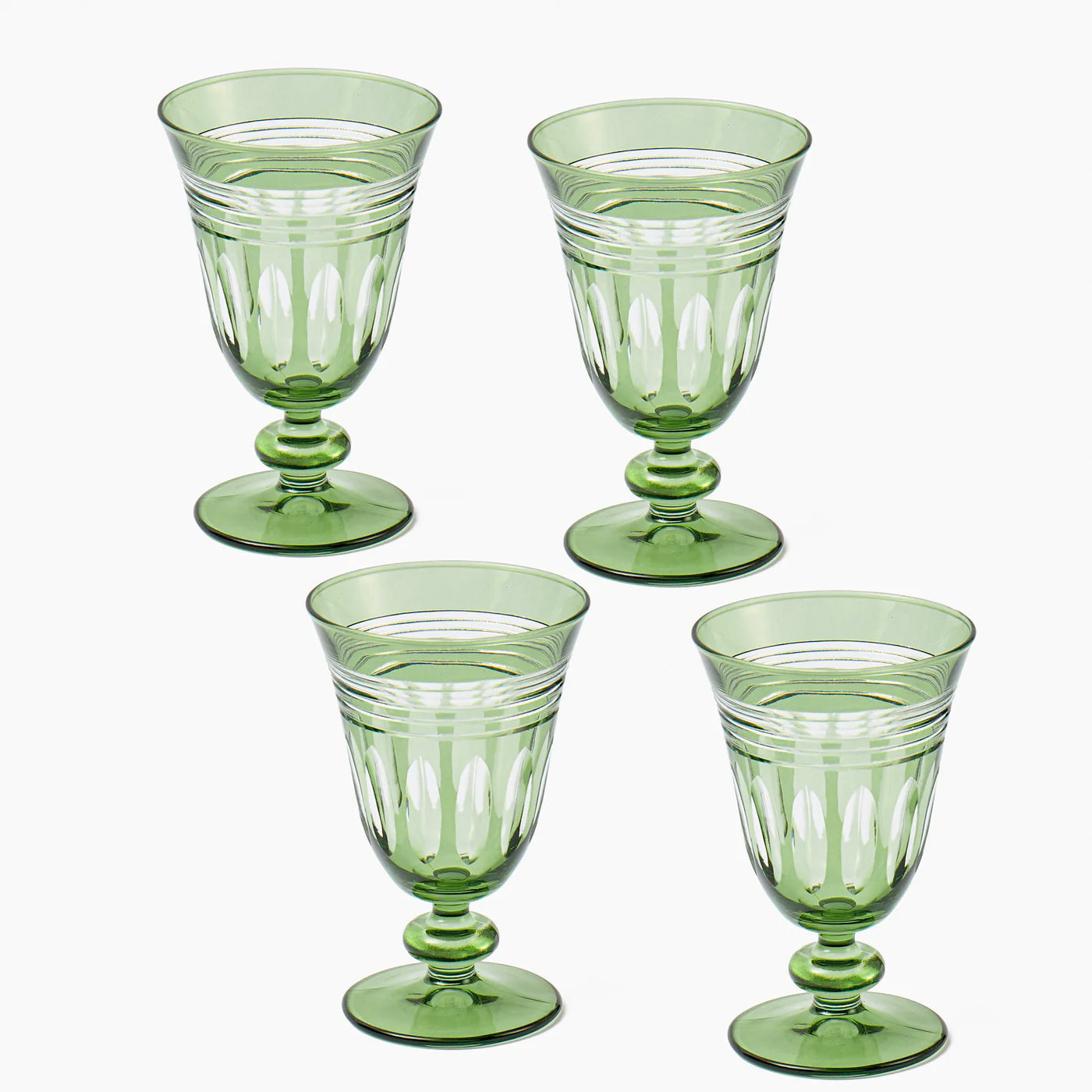 Green Sylvie Engraved Wine Glass (Set of 4)