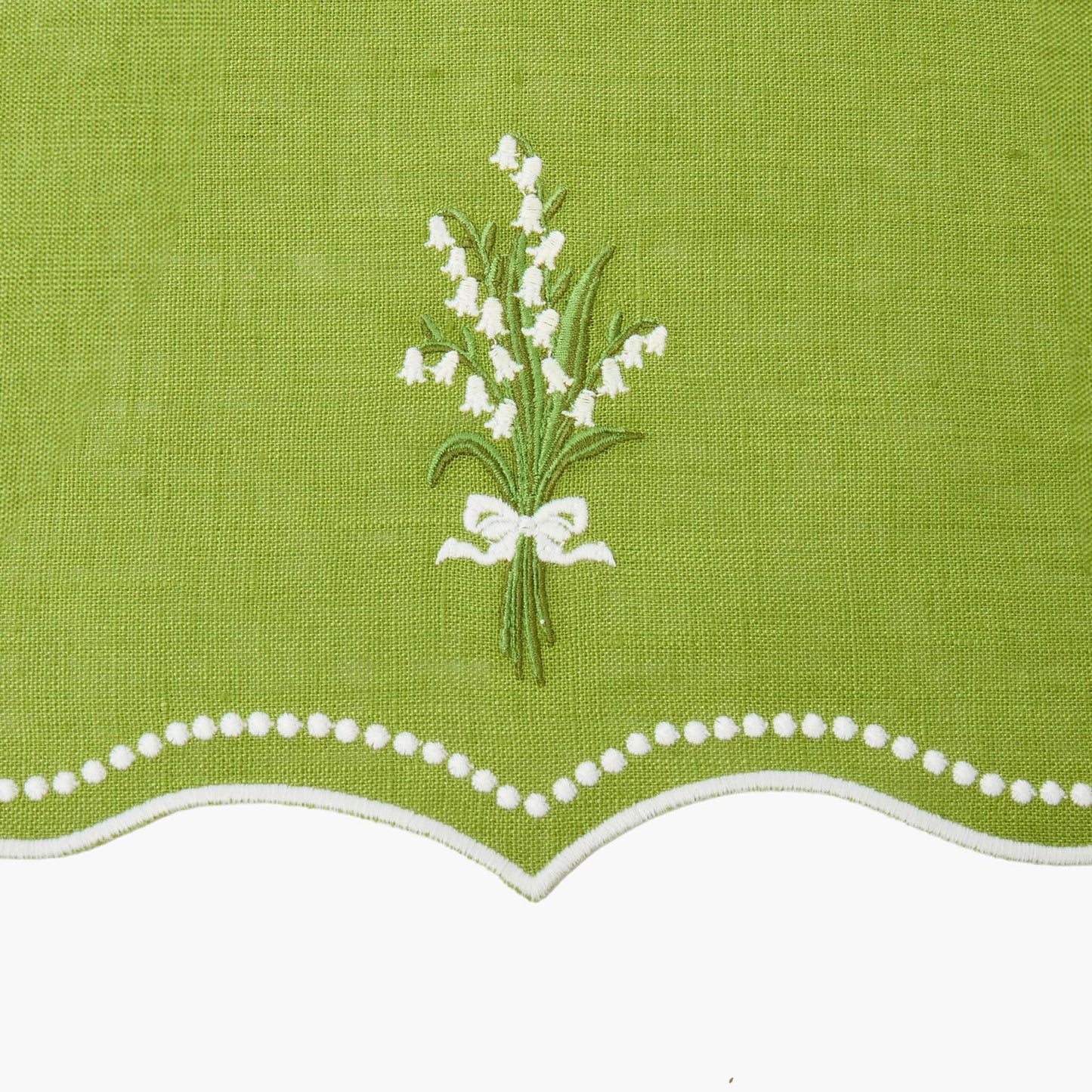 Green Lily of the Valley Eloise Linen Placemats & Napkins (Set of 4)