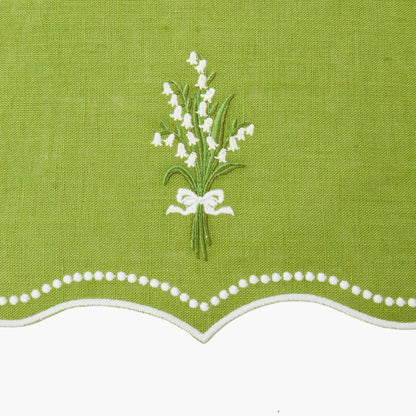 Green Lily of the Valley Eloise Linen Napkins (Set of 4)