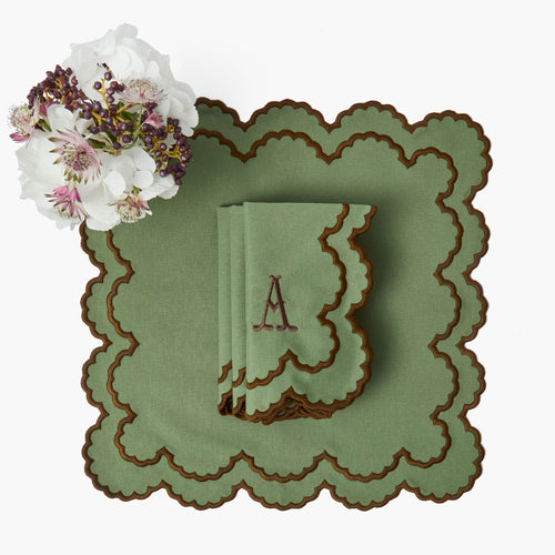 Green & Brown Charlotte Napkins (Set of 4)