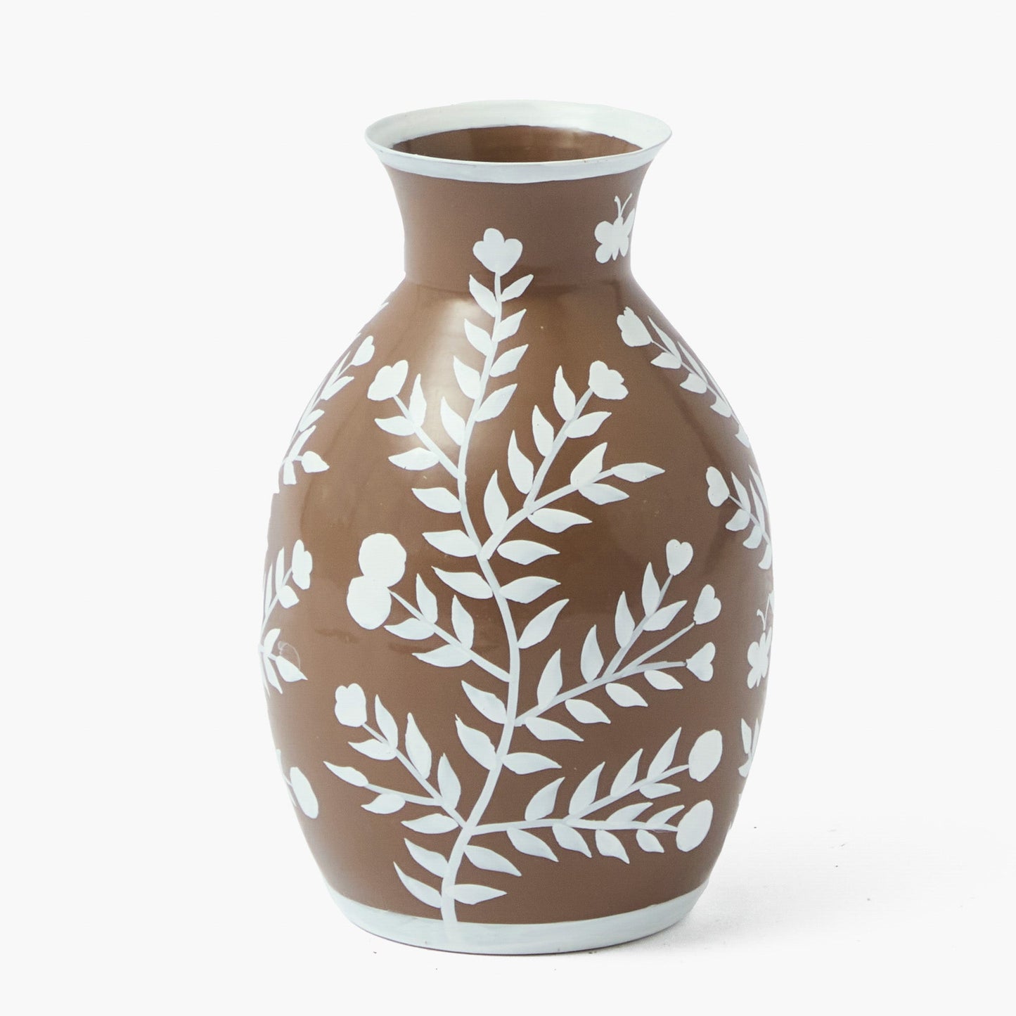 Chocolate Hand Painted Tole Bud Vases (Set of 3)
