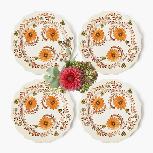 Autumn Flowers Dinner Plates (Set of 4)