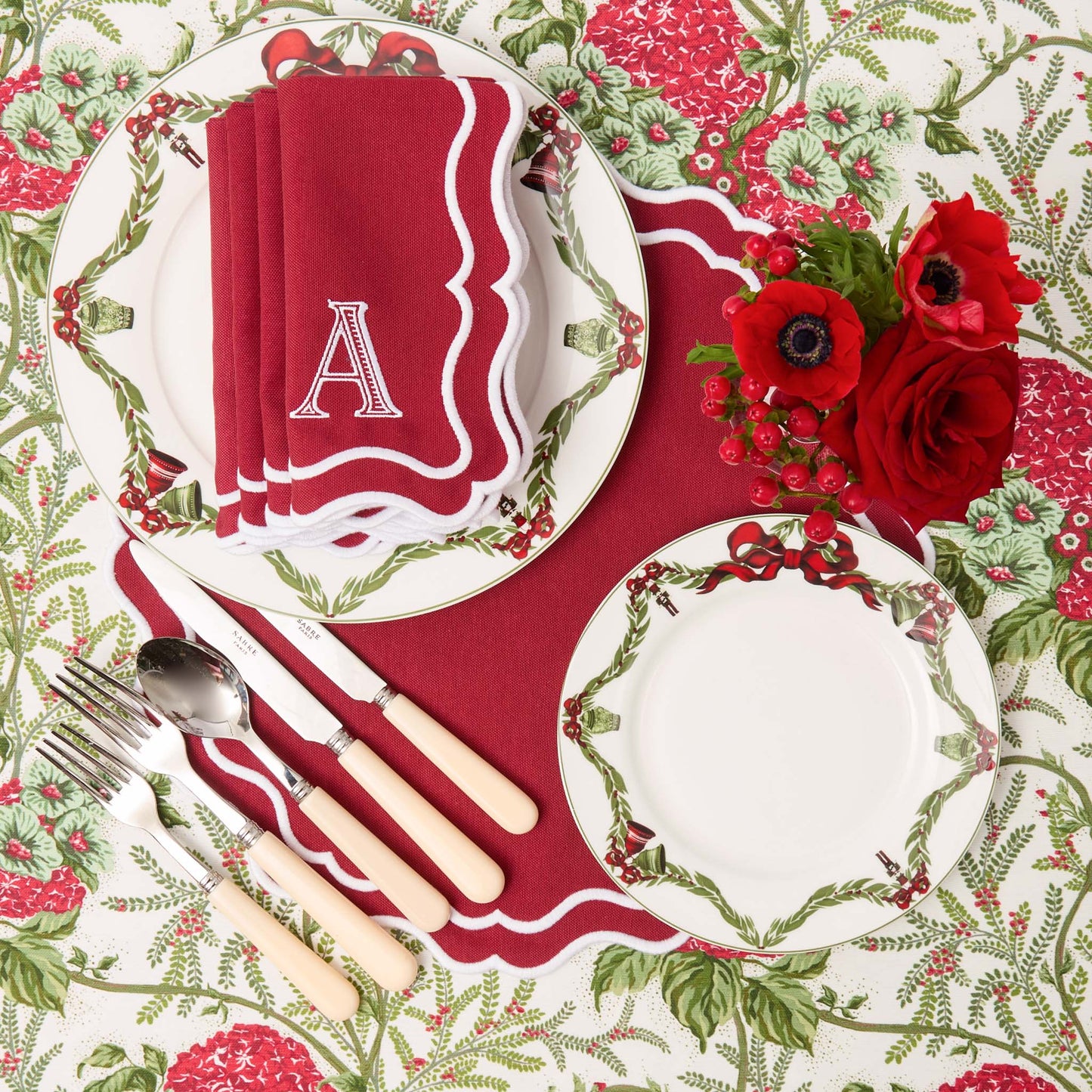 Berry Red Katherine Placemats (Set of 4)