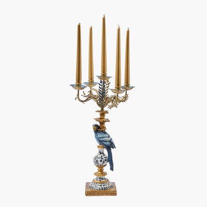 Blue Parrot Candelabra