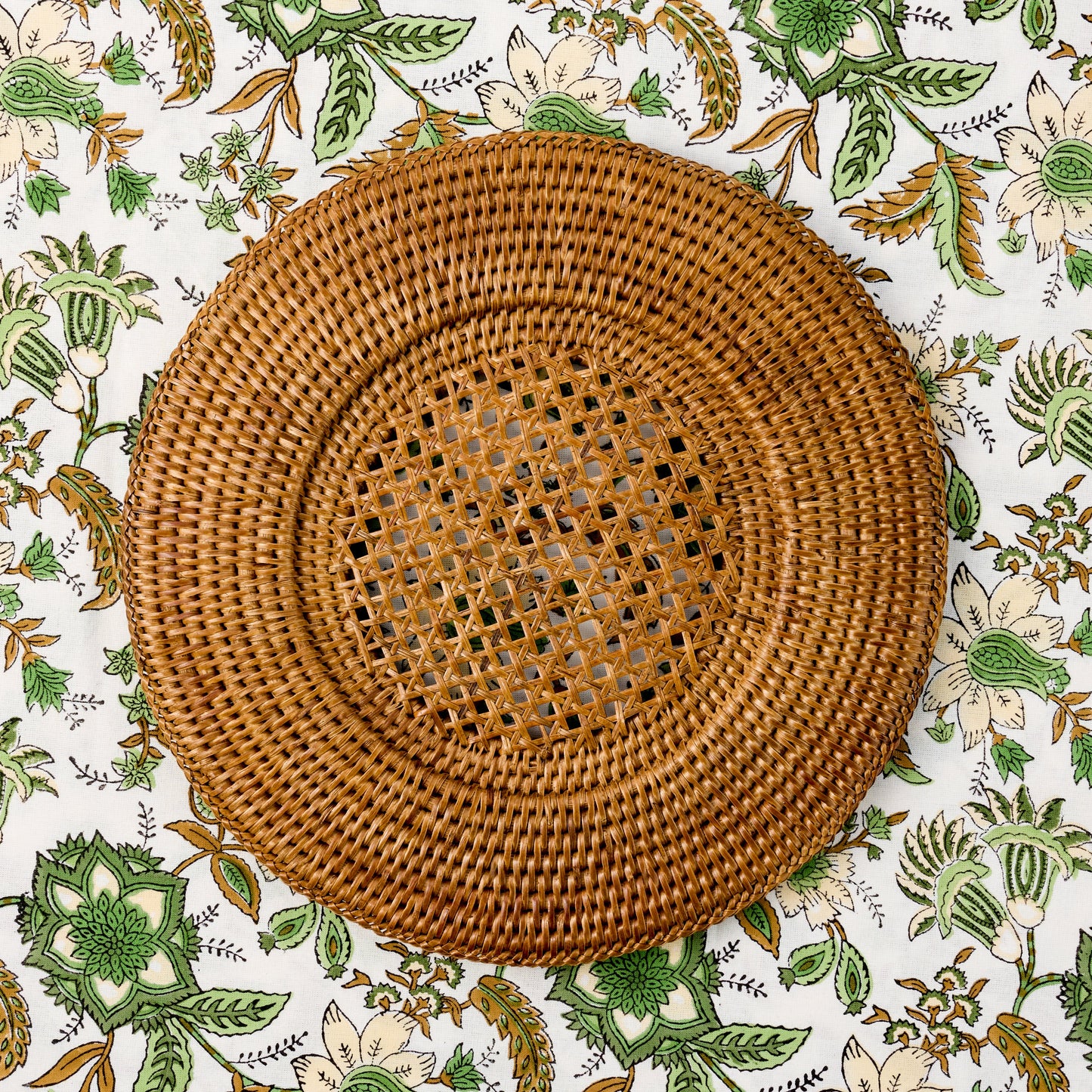 Brown Rattan Charger Plates (Set of 4)