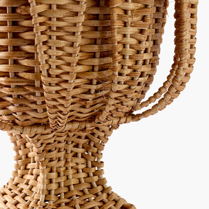 Palm Rattan Urn & Pedestal