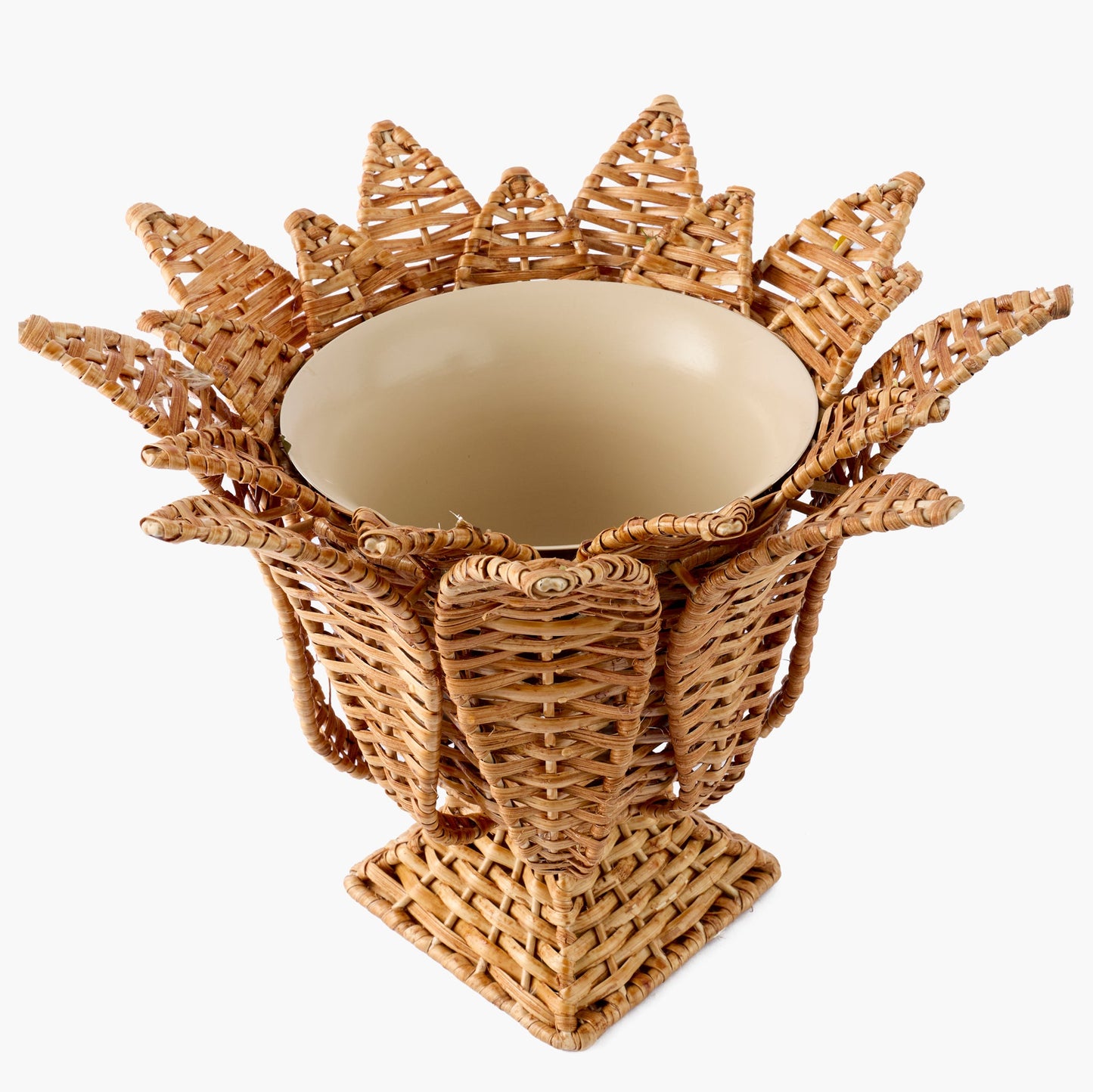 Small Palm Rattan Urn Vase