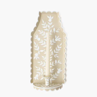 Putty Chinoiserie Tole Candle Sconce